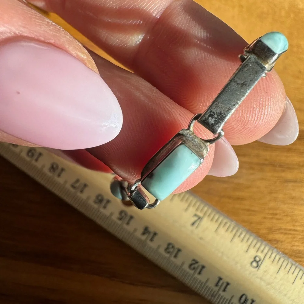 Sterling Silver and Larimar Bracelet 6.75